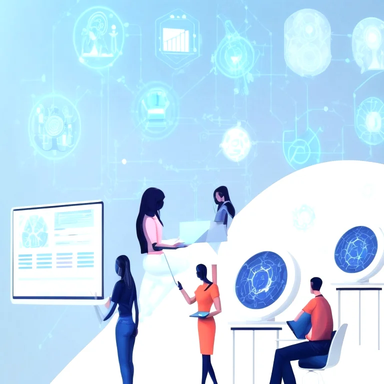 Illustration de formation interactive en IA