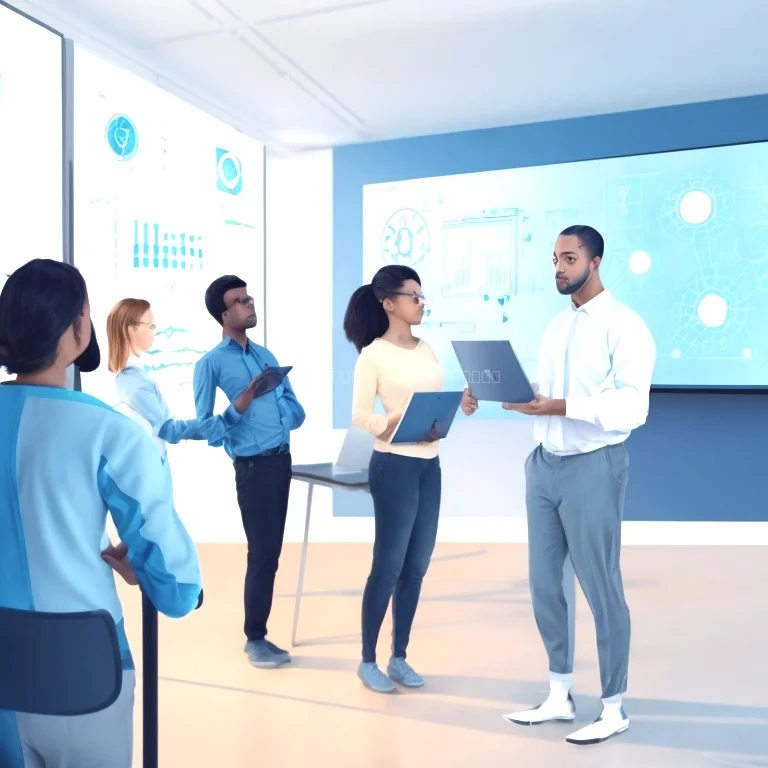 Étudiant suivant un cours d'IA en ligne